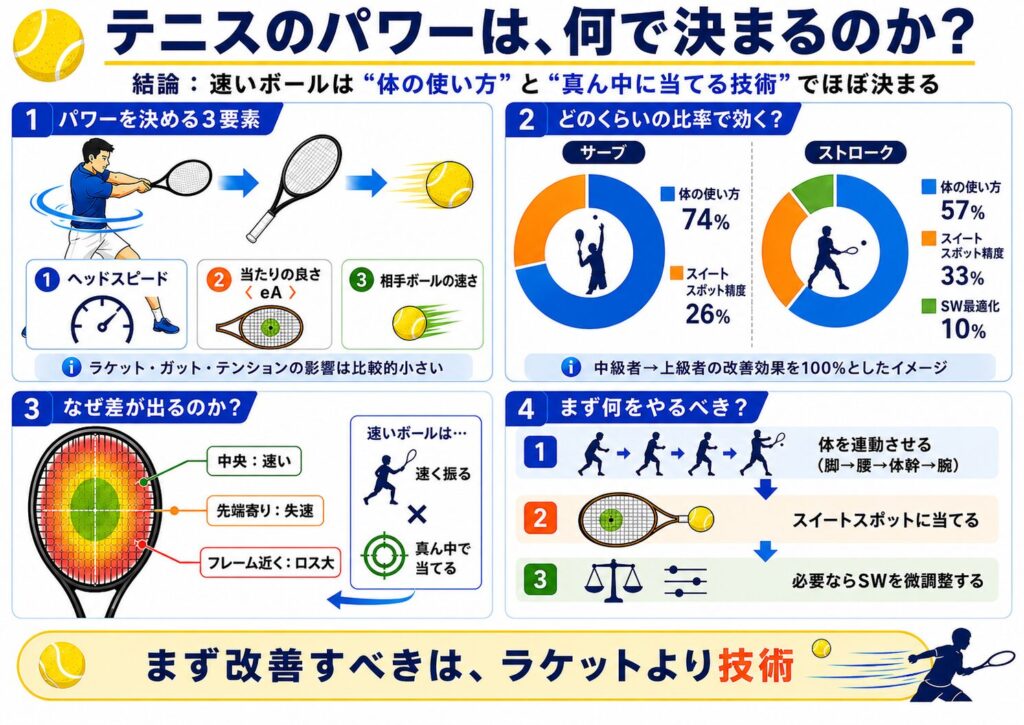 11 テニスで速いボールが打てる人と打てない人の差は、結局なんなのか?【パワー理論】