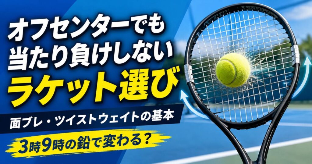 テニスラケットの面ブレとツイストウェイト｜オフセンターで当たり負けしない選び方